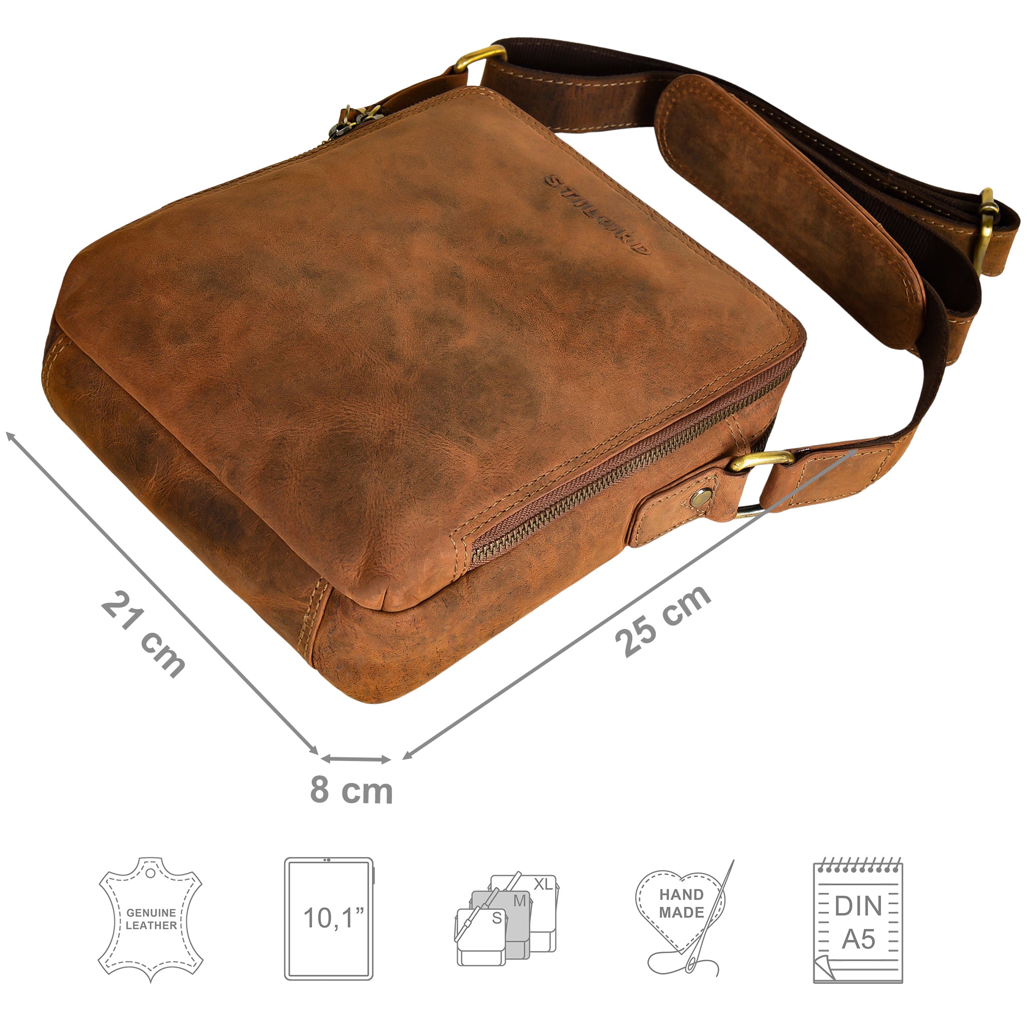 Braune Umhängetasche Leder Herren klein