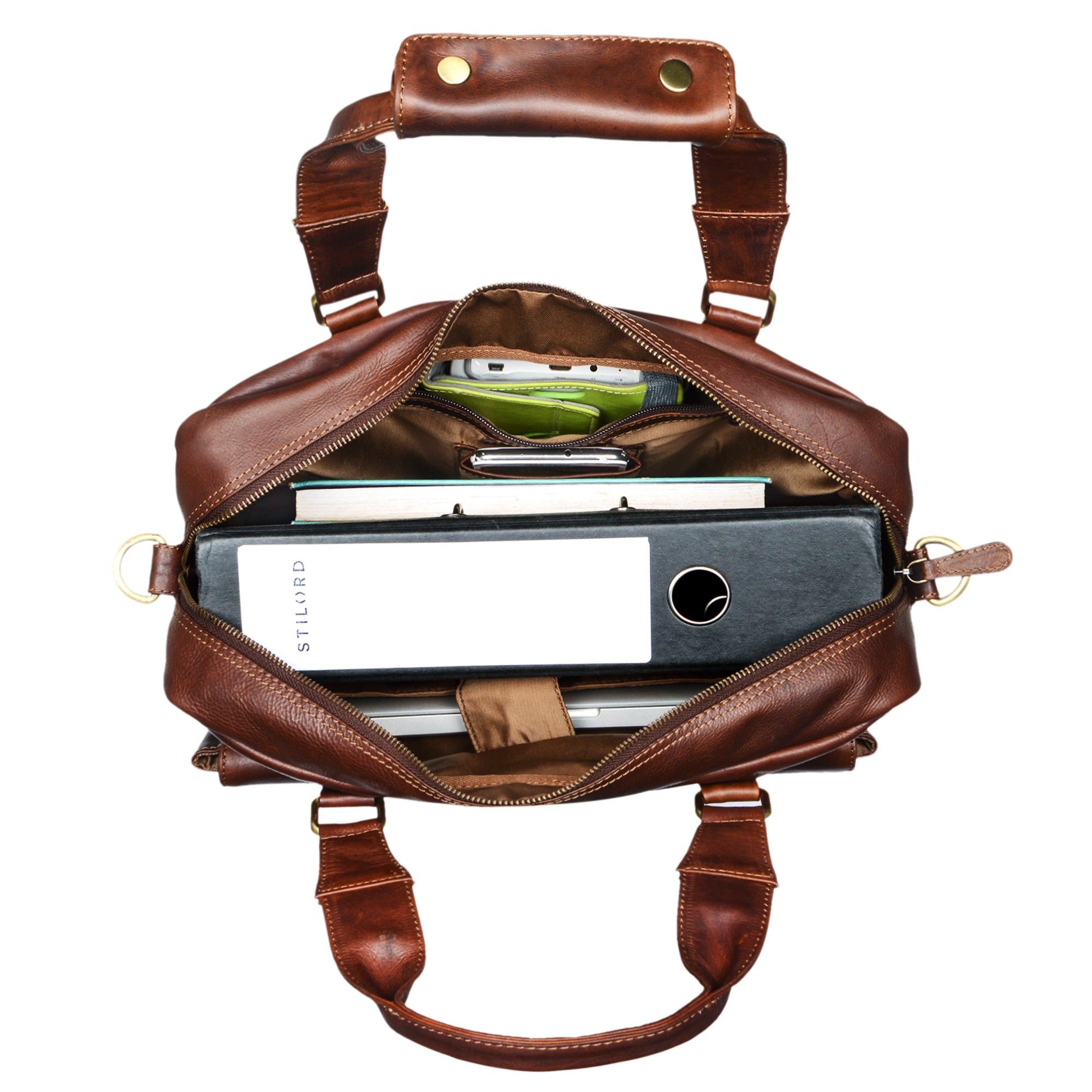 Ledertasche Umhängetasche dunkel braun