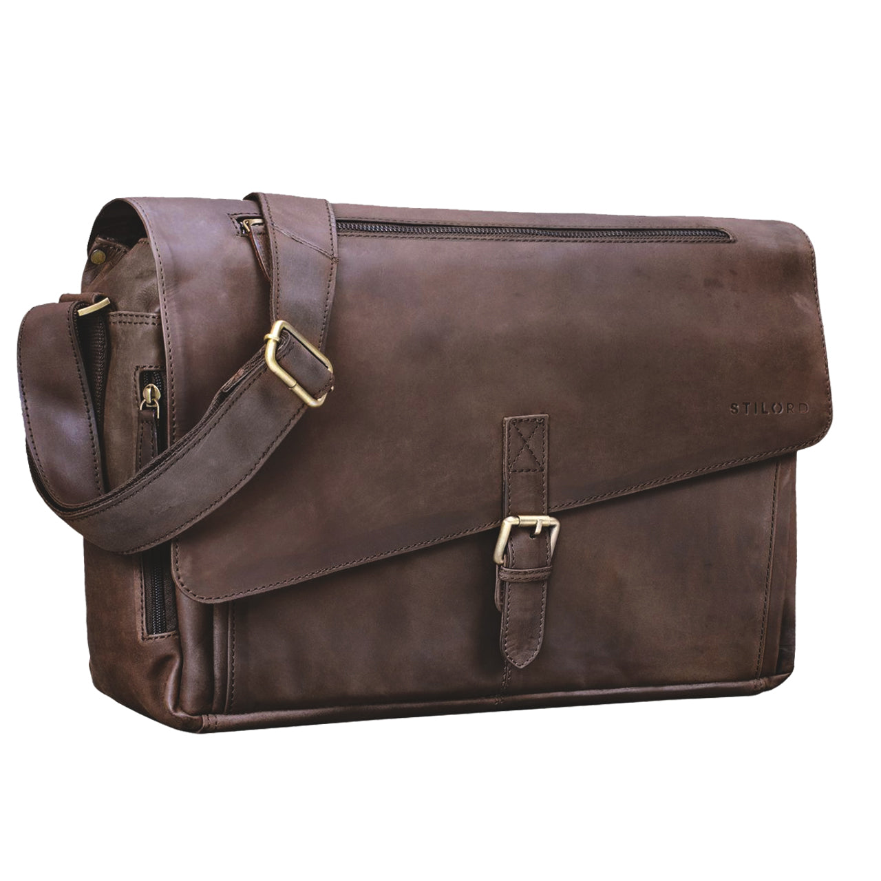 Lehrertasche Retro Leder braun
