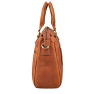 Leder Shopper Damen braun aus der seitlichen Perspektive