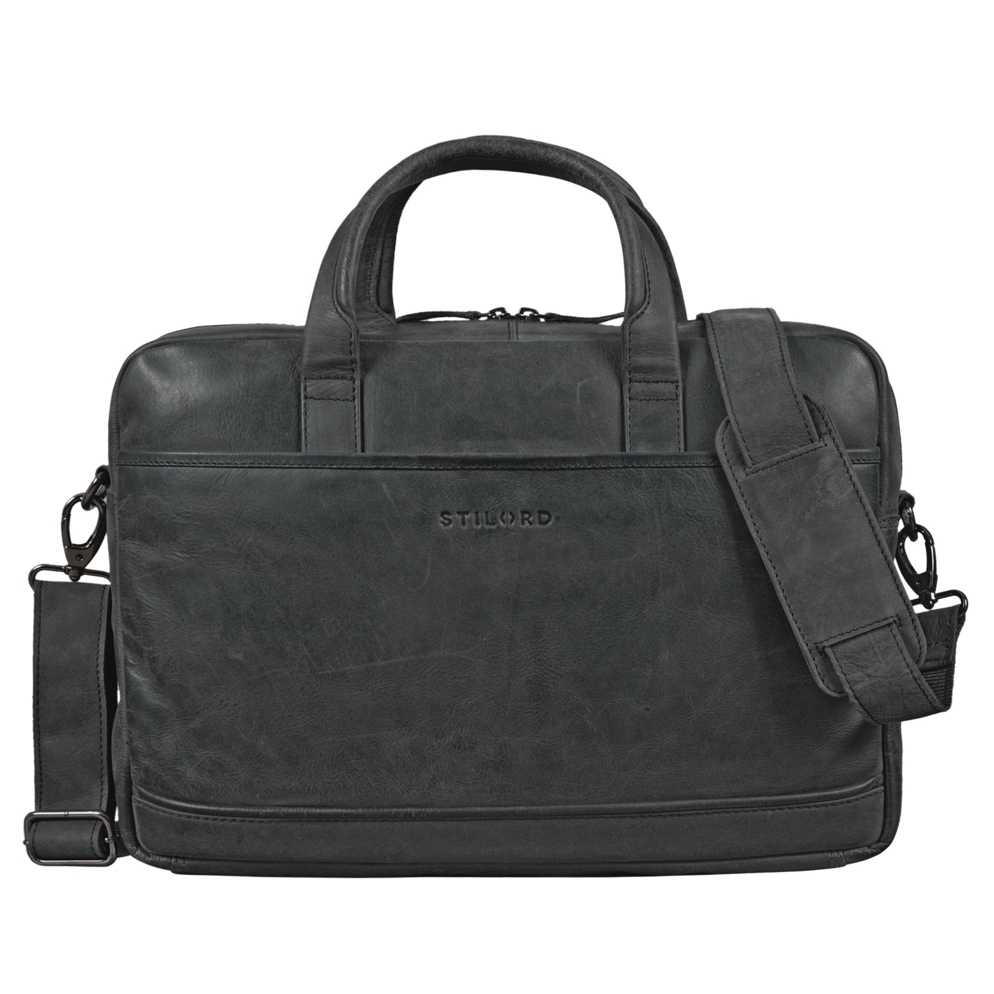 Messenger Echt-Leder grau