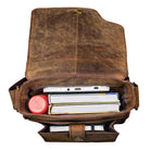 Leder Schultertasche Männer braun