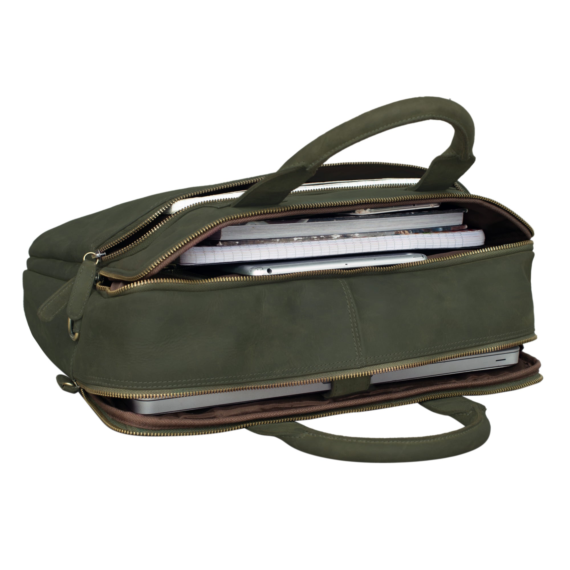 Schultertasche für A4 Dokumente aus echtem Leder
