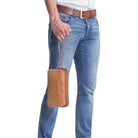 Modische Handgelenktasche aus echtem Leder