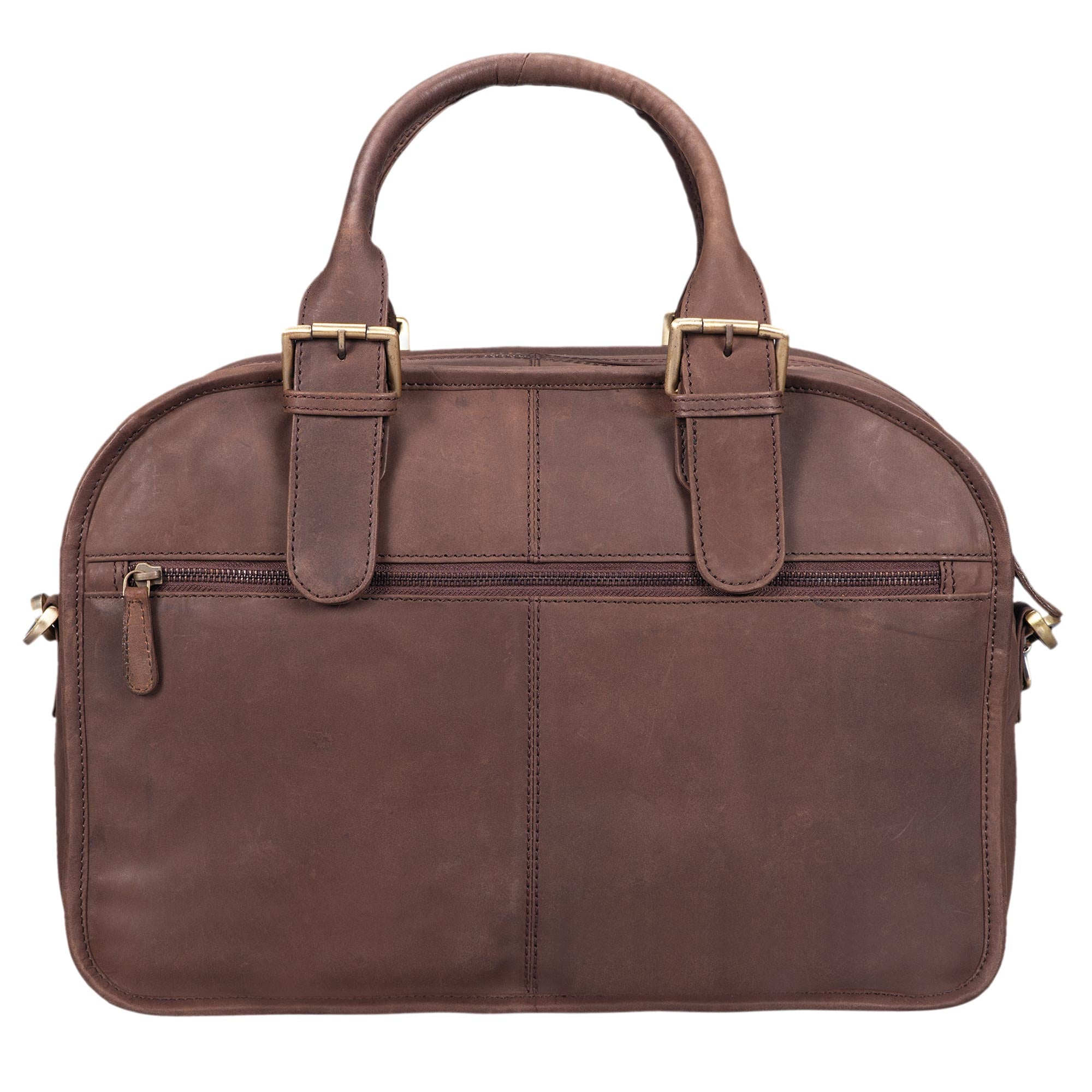 klassische Tasche aus Leder braun