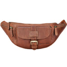 braune Bauchtasche Vintage aus Leder Herren Damen