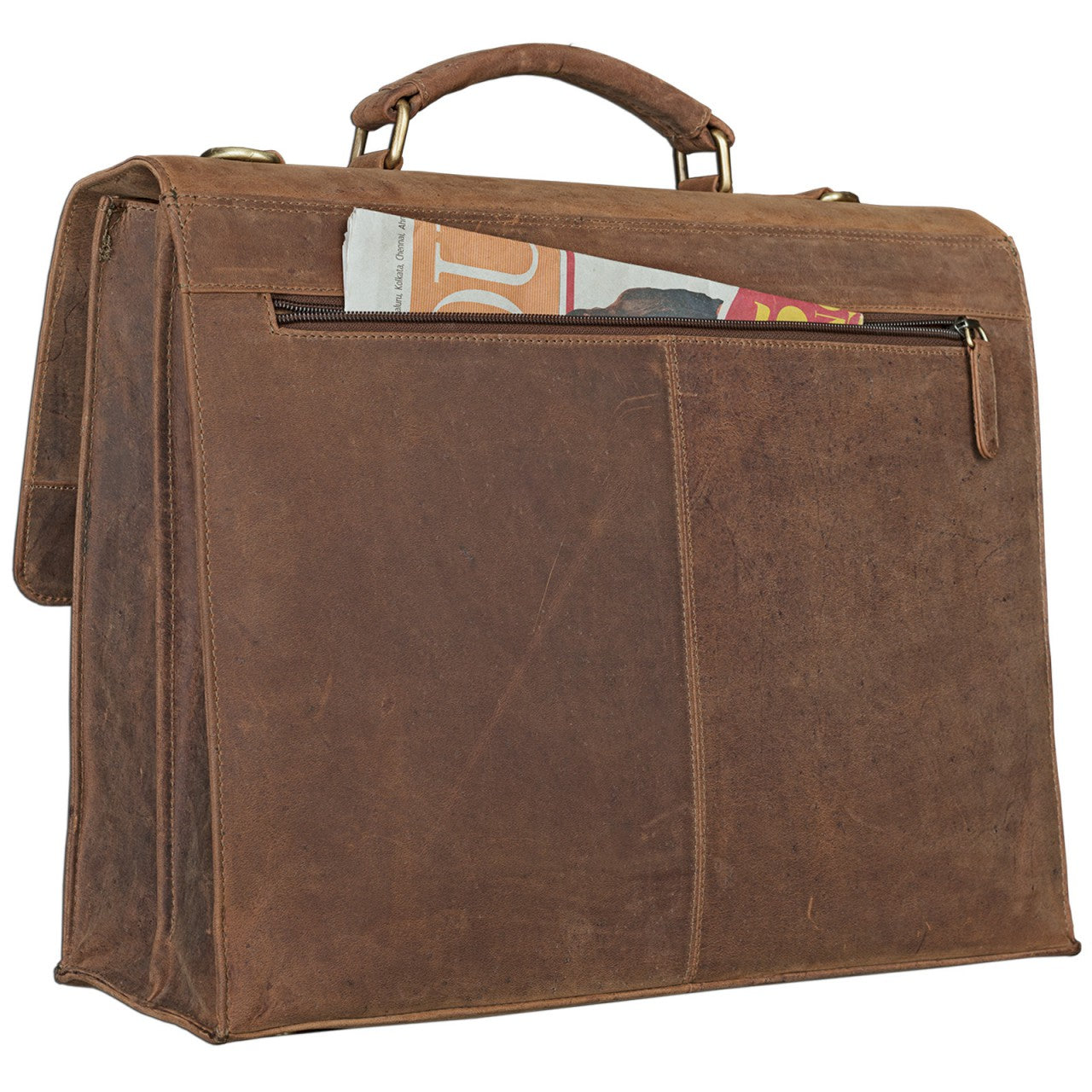 Vintage Bürotasche Laptop Leder Unitasche braun