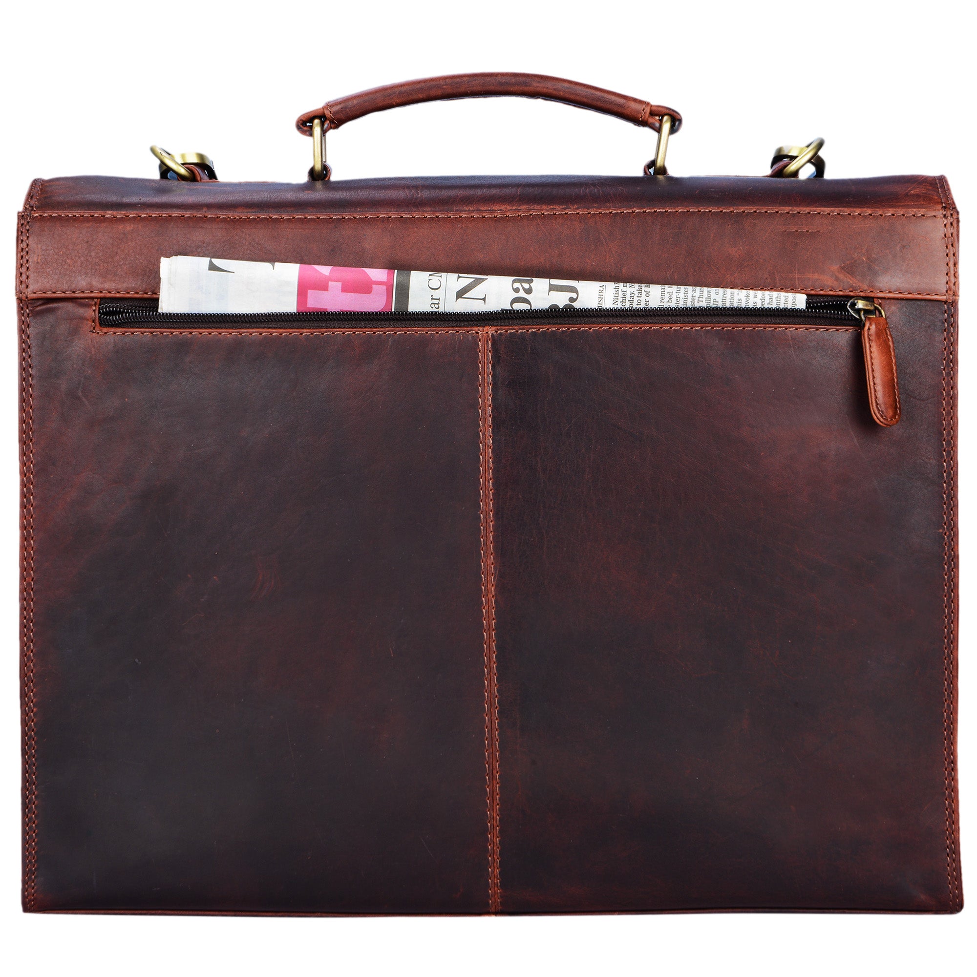 Vintage Businesstasche Leder braun zum Umhängen