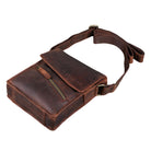 Braune Leder Cross Over Bag Mann