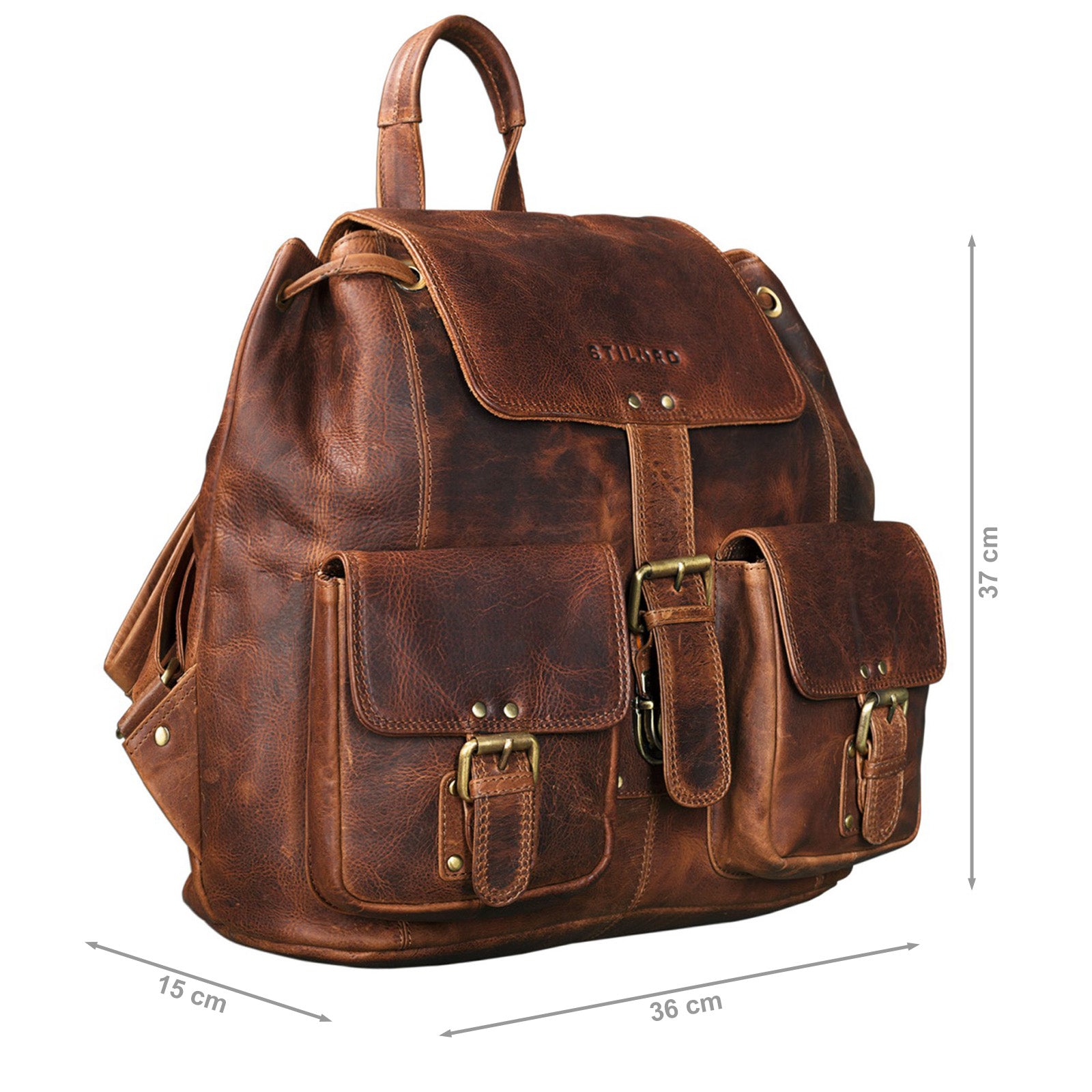 Vintage Damen Rucksack Leder