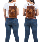 Echtleder Rucksack Damen braun