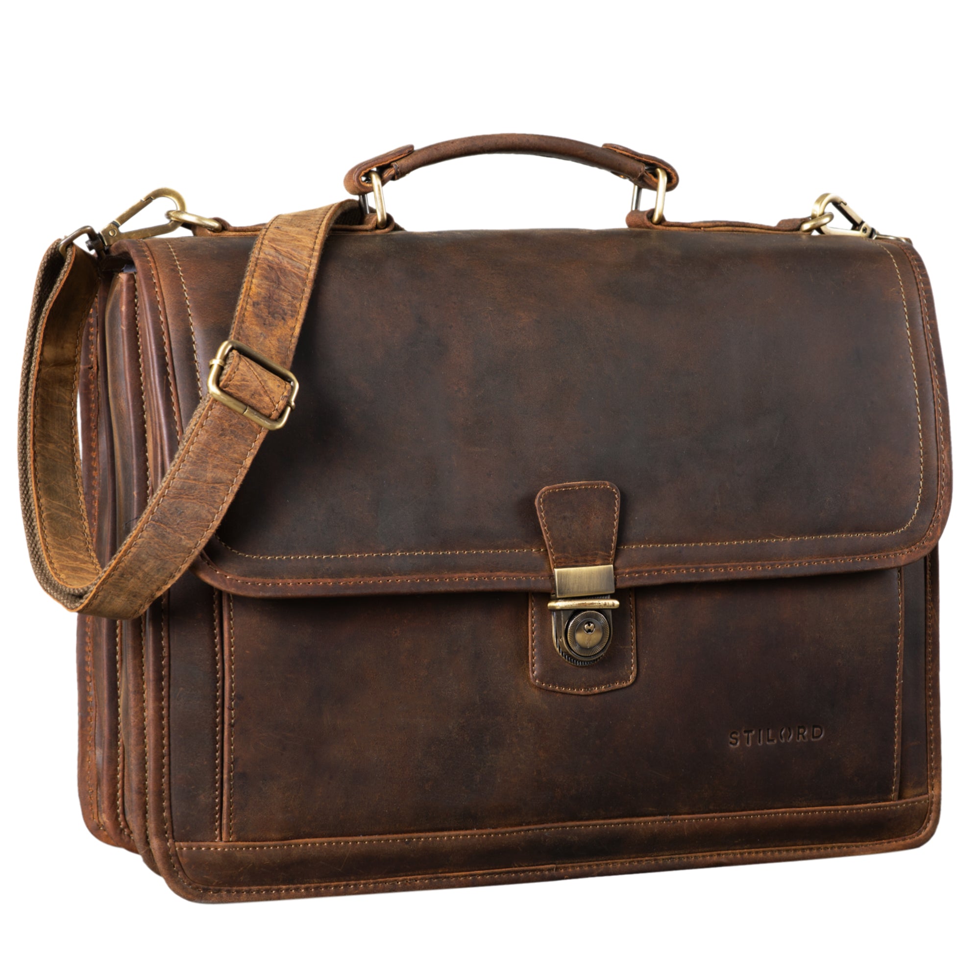 Braune Ledertasche Aktentasche Männer Vintage