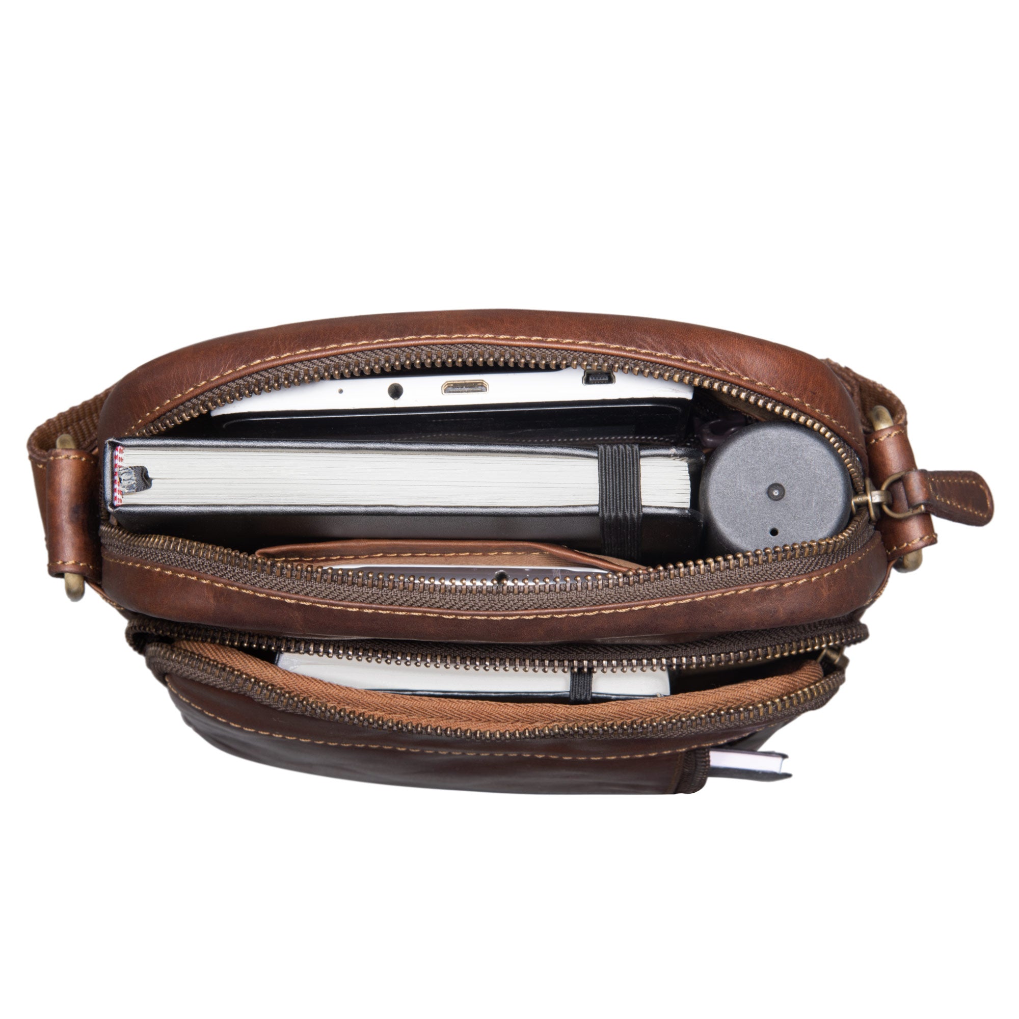 Leder Messenger Bag Vintage