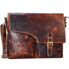 Vintage Leder Messenger Bag Laptoptasche braun