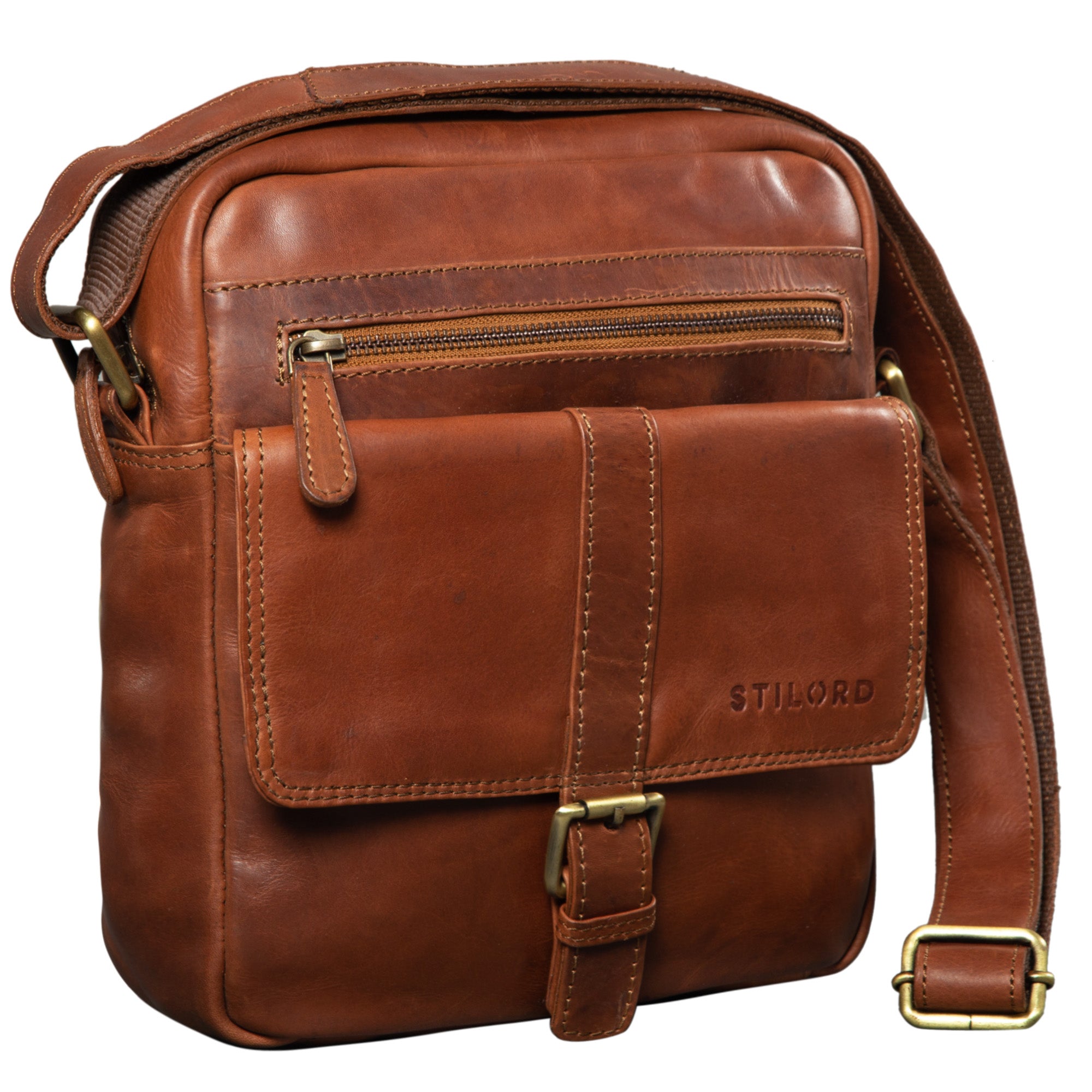 Kleine Ledertasche Vintage Braun