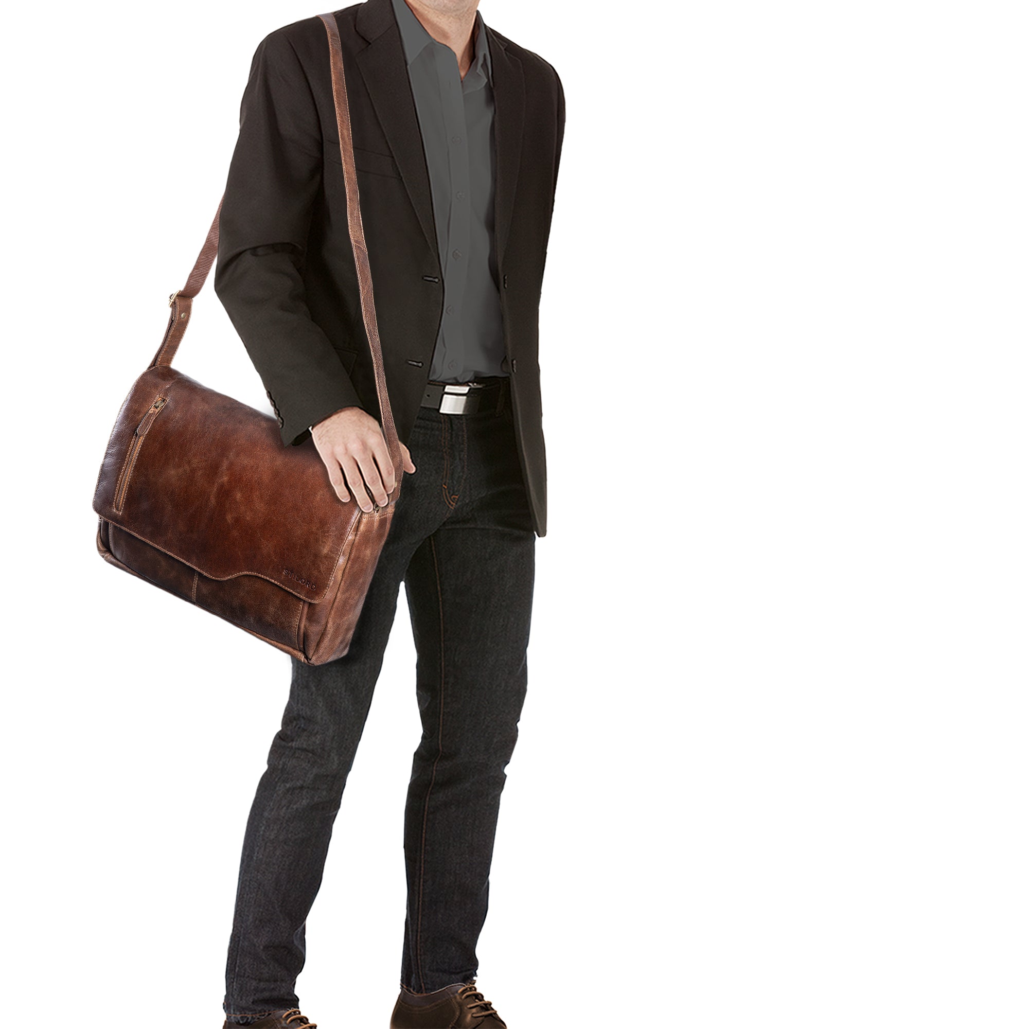 Herren Ledertasche zum Umhängen Vintage