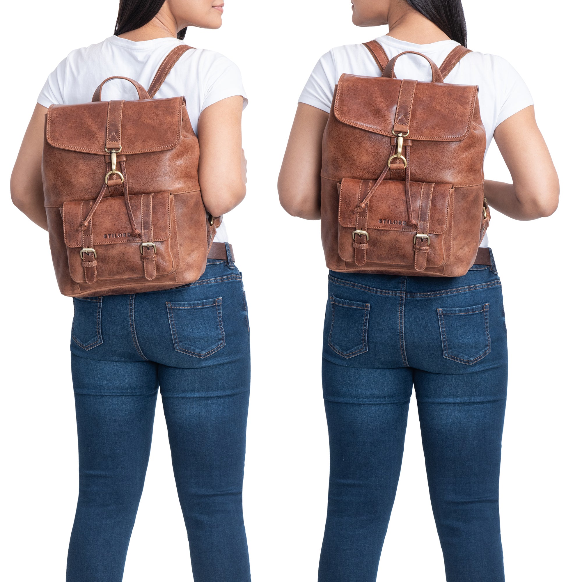 Rucksack Leder klein braun