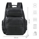 Schwarzer Businessrucksack Leder Groß