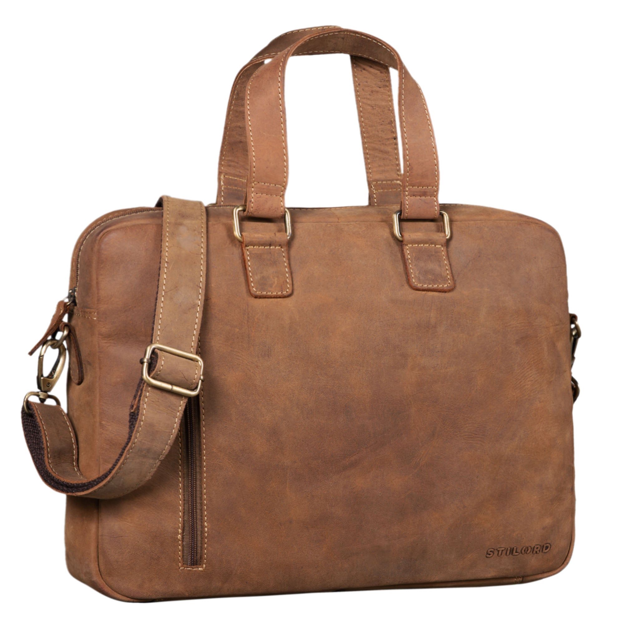 Braune Ledertasche zum Umhängen Vintage