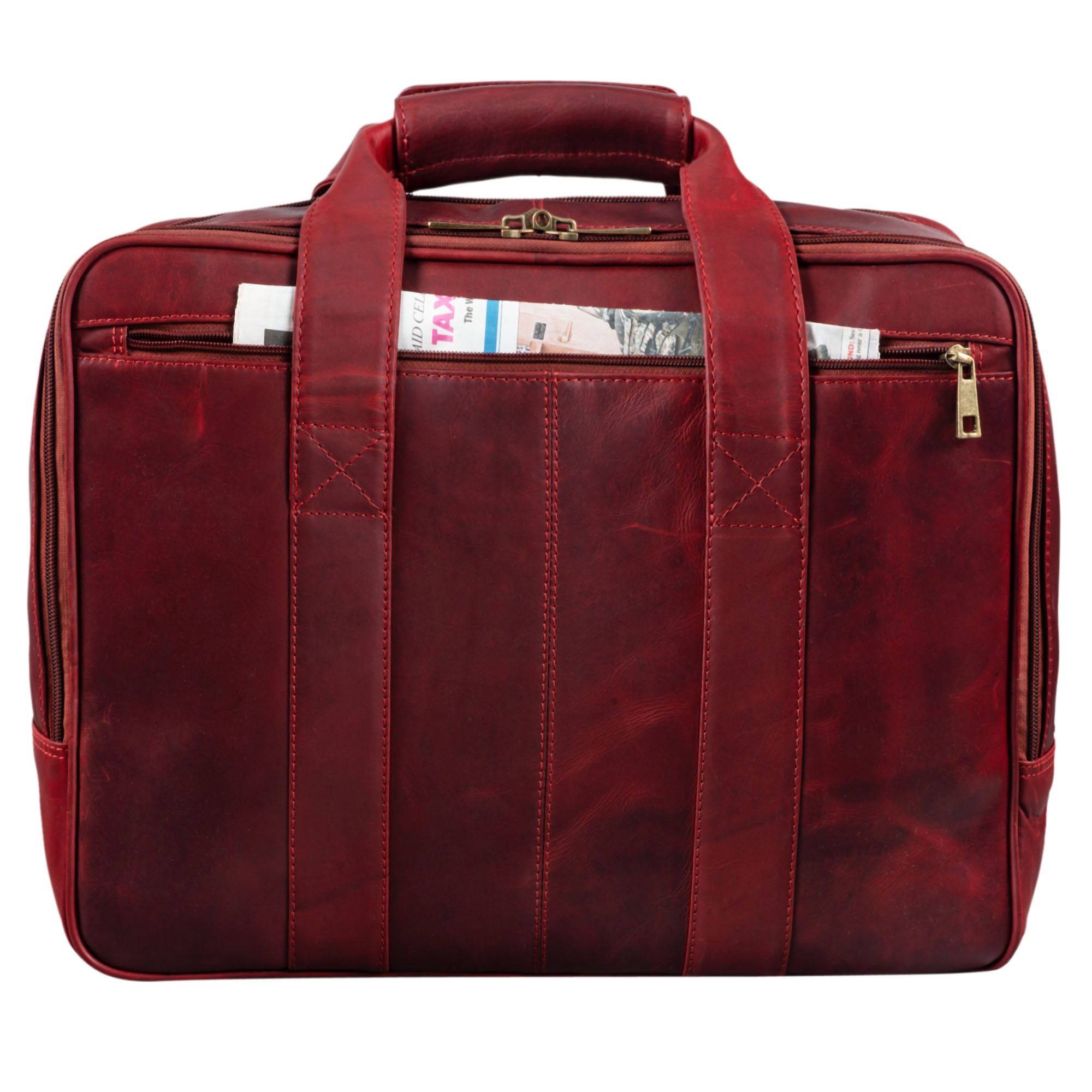 Lehrertasche Frauen Leder Vintage rot