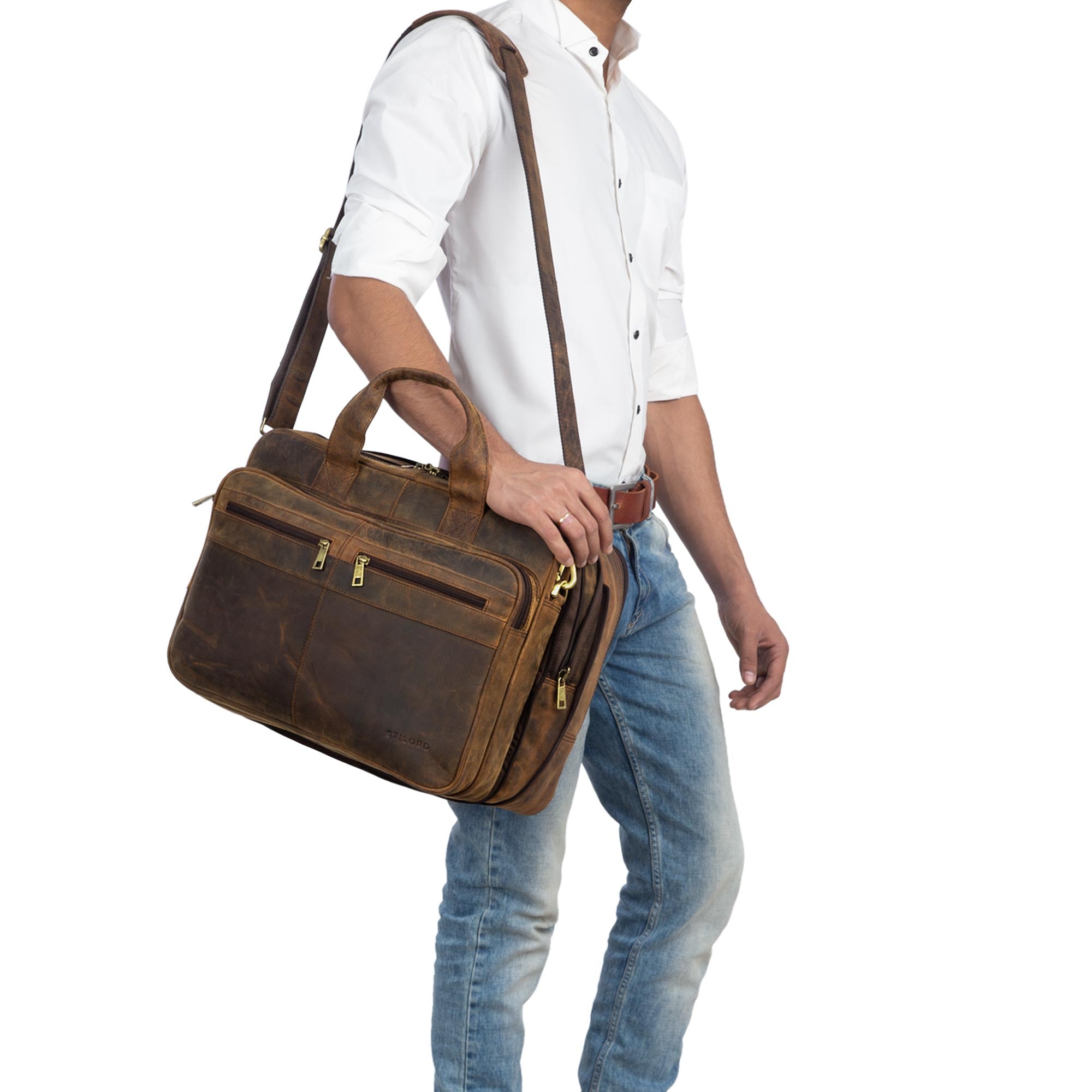 bürotasche Herren leder braun