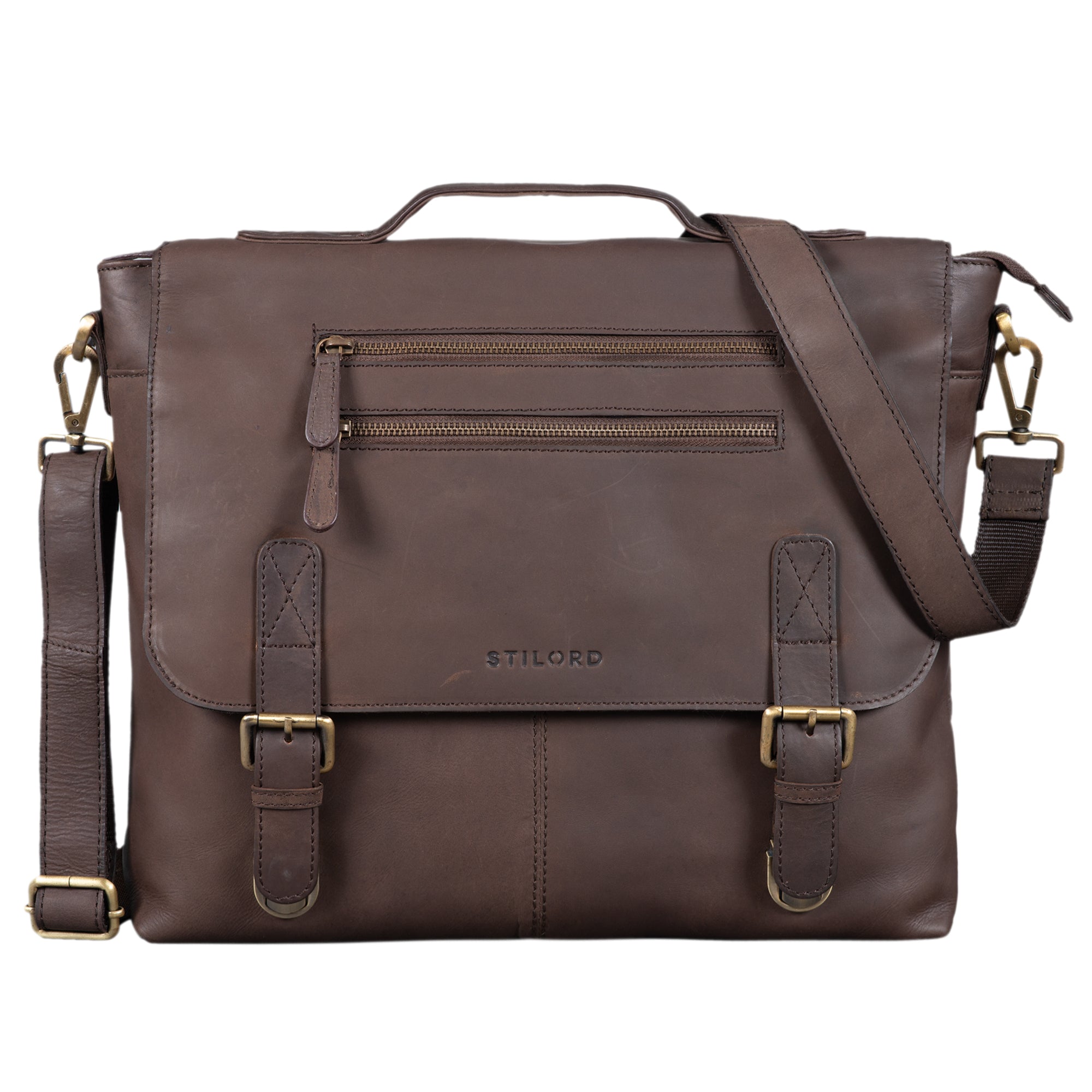 Vintage Leder Messenger Bag für Herren braun