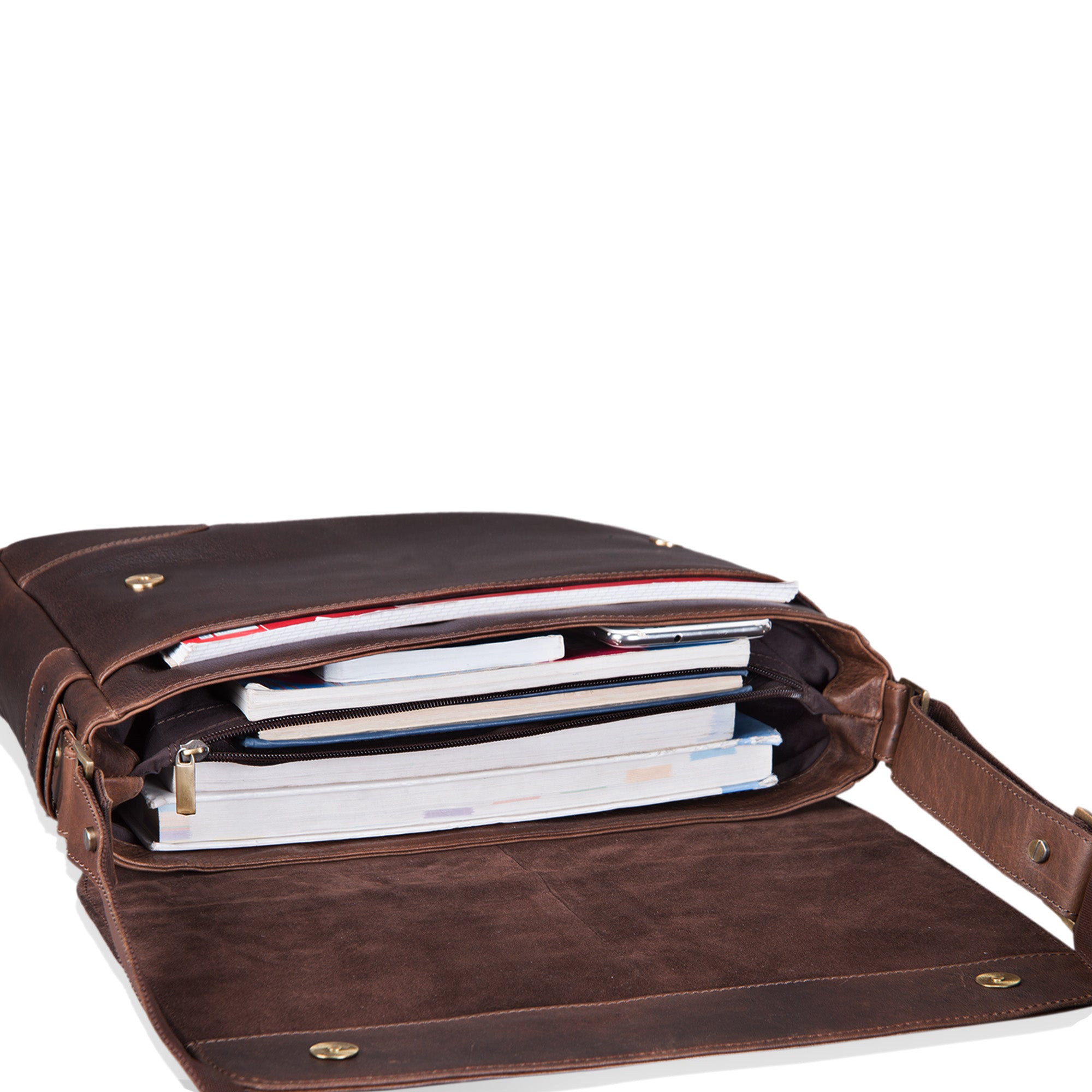 Leder Messenger Bag braun