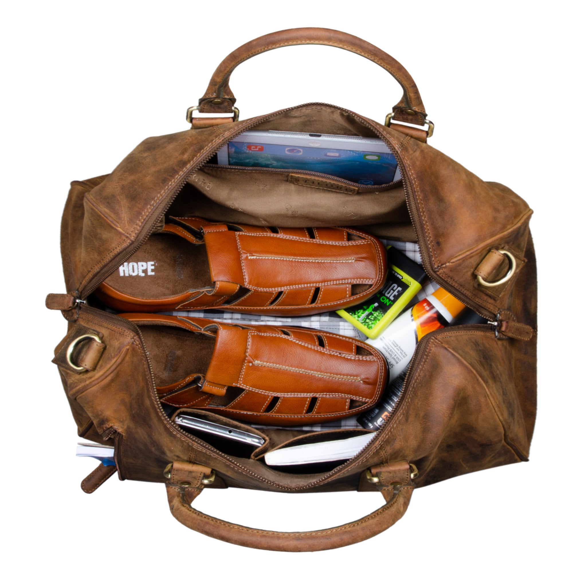 Vintage Reisetasche Leder braun