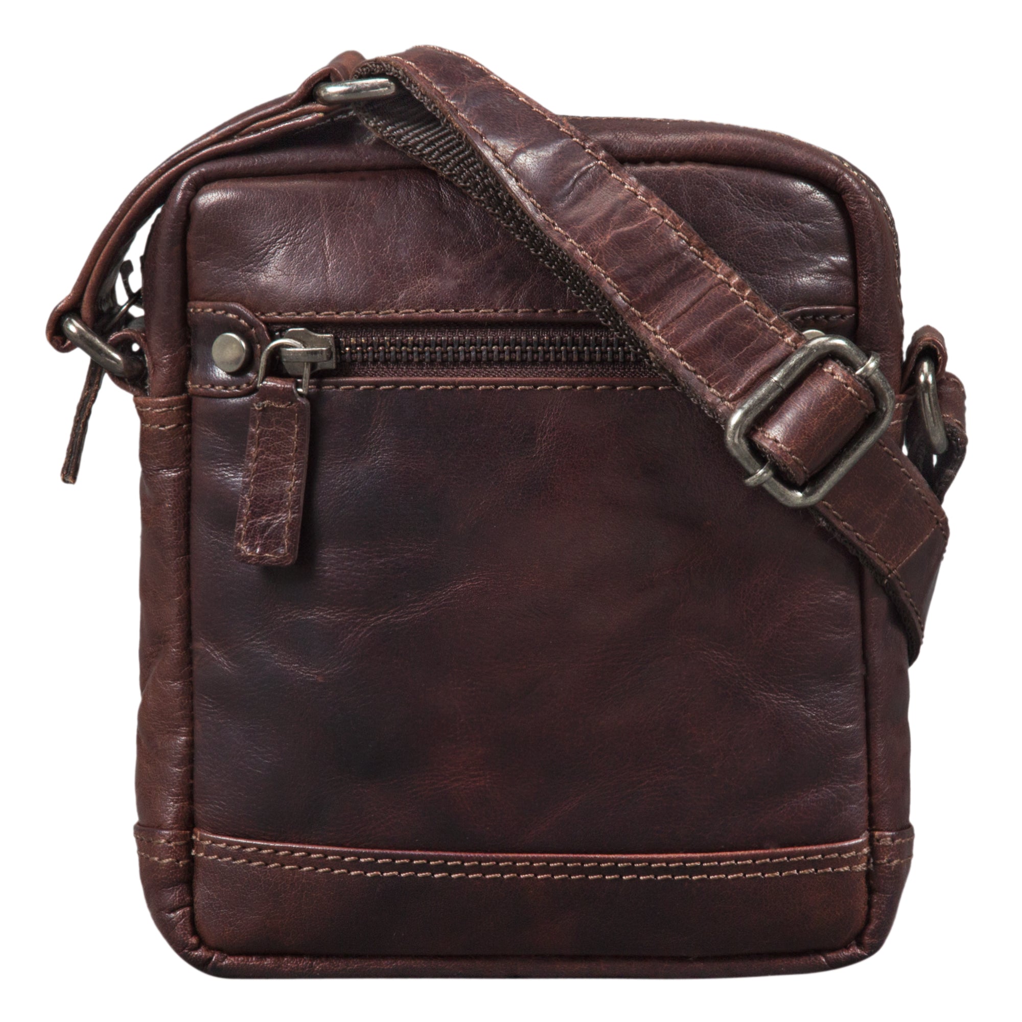 Vintage Schultertasche für Herren Leder braun