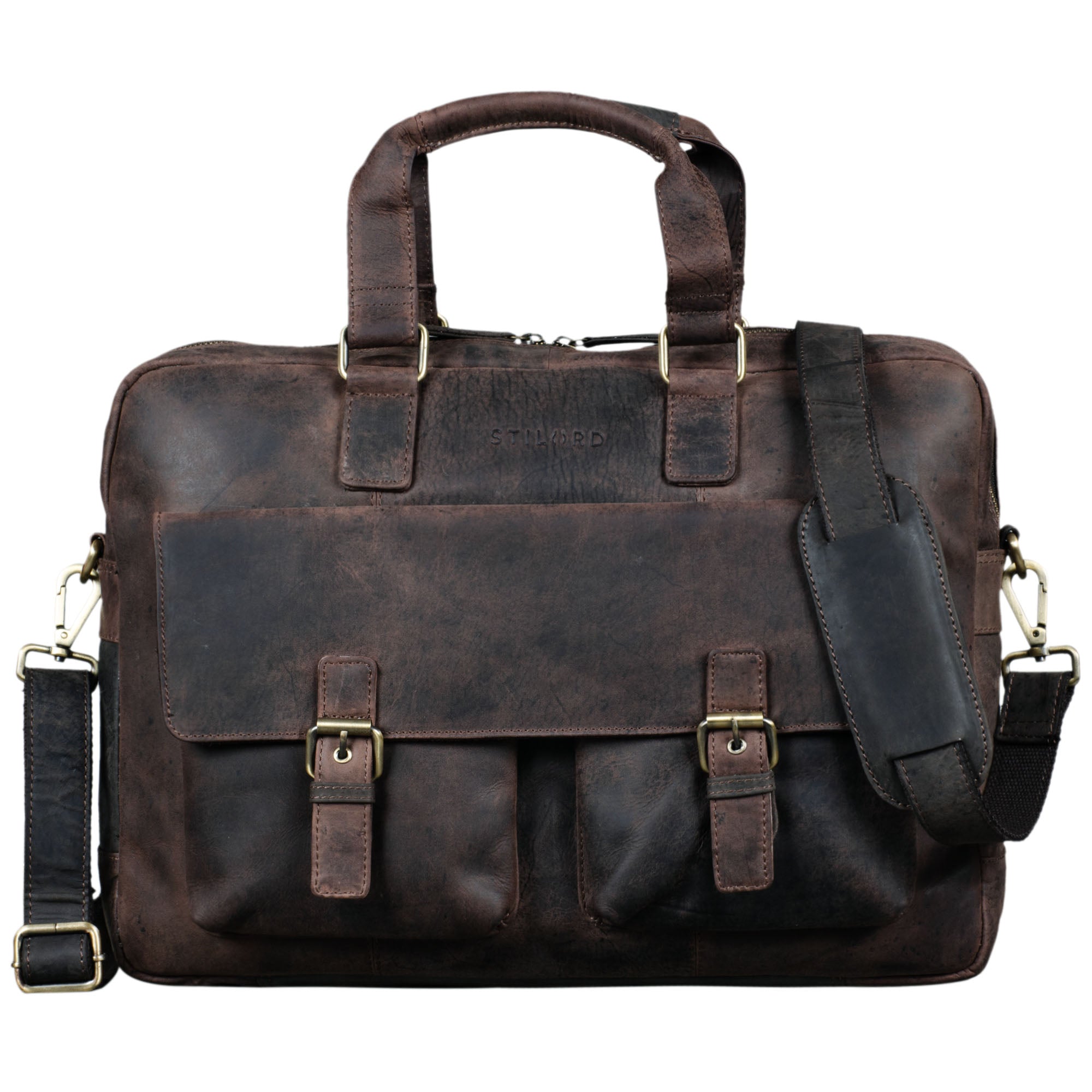 Herren Umhängetasche Echtleder Vintage braun