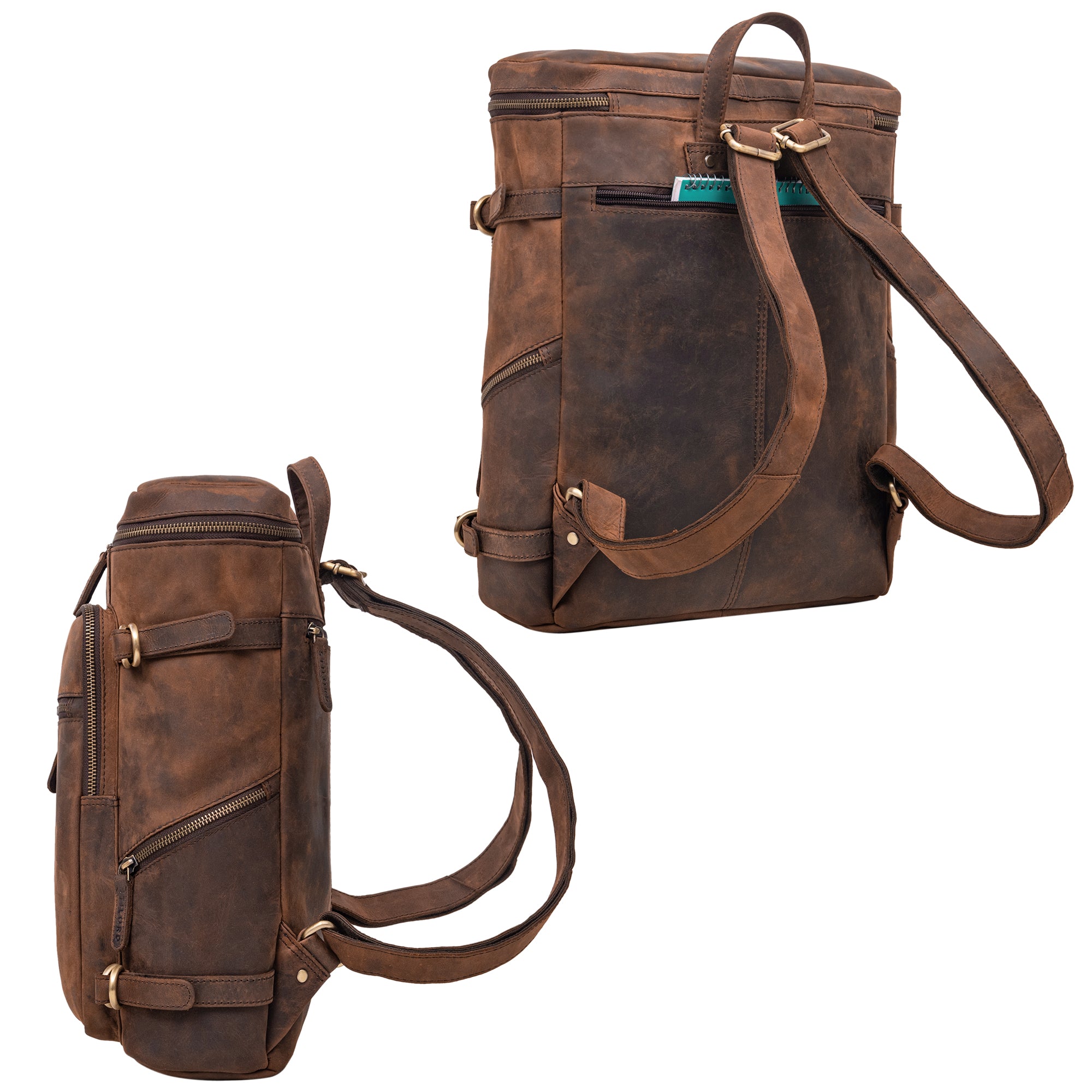 Herren Wanderrucksack Lederrucksack