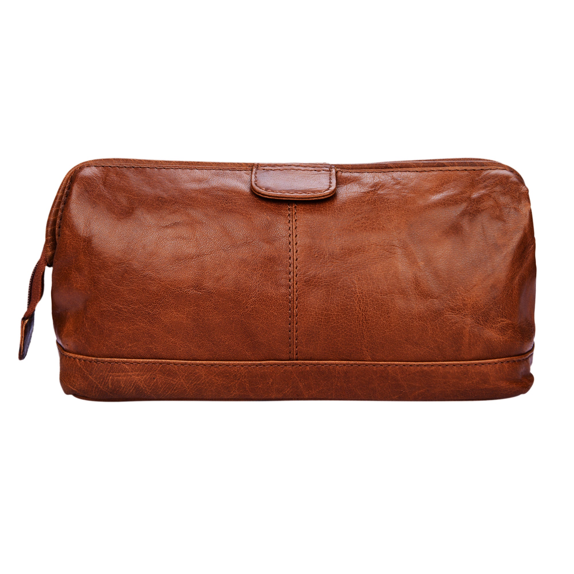 Leder Waschtasche Vintage braun