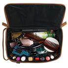 Waschtasche Leder groß Damen braun