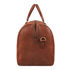 XL Weekender cognac aus der seitlichen Perspektive