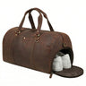 "Ventura" Large Leather Travel Duffle Bag for Men with Shoe Compartment 40L