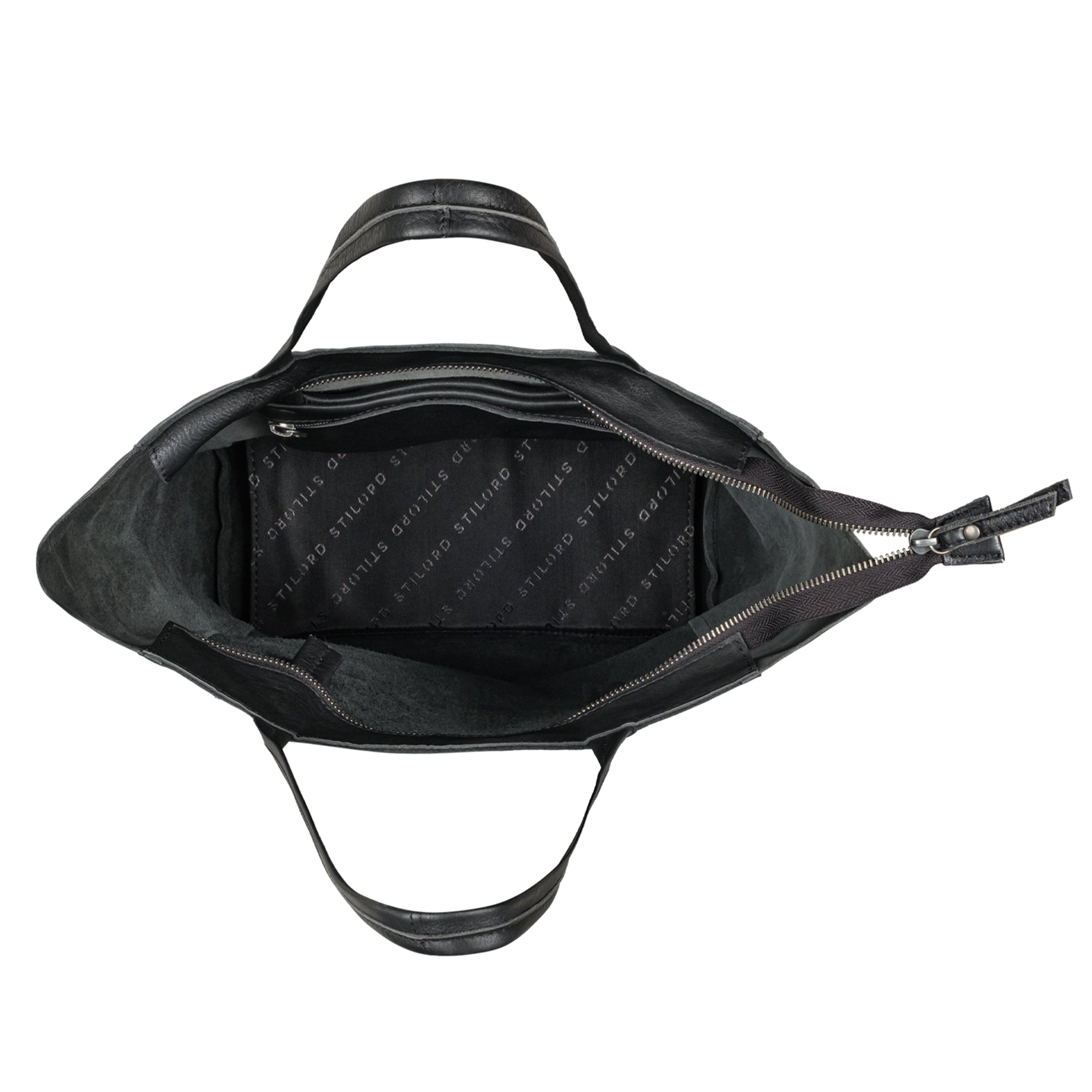 großer Shopper Damen Leder schwarz
