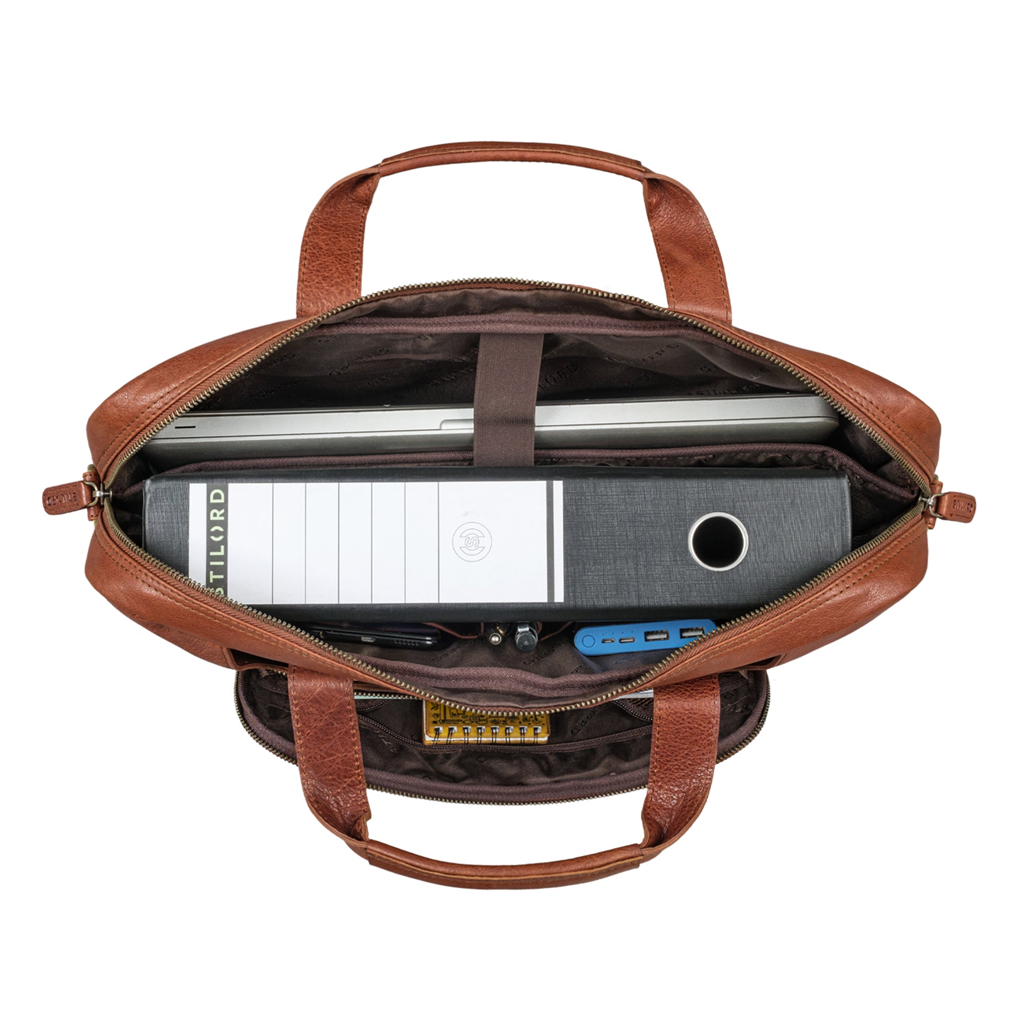 Große Laptoptasche Leder Herren cognac