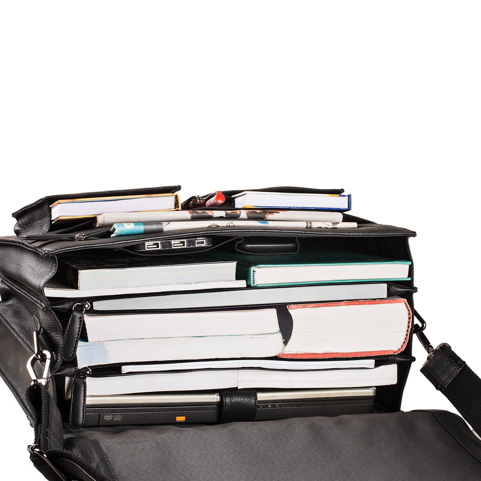 XXL Leder Lehrertasche Schwarz