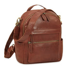 Kleine 2-in-1 Leder Rucksack-Tasche Dunkelbraun für Damen 