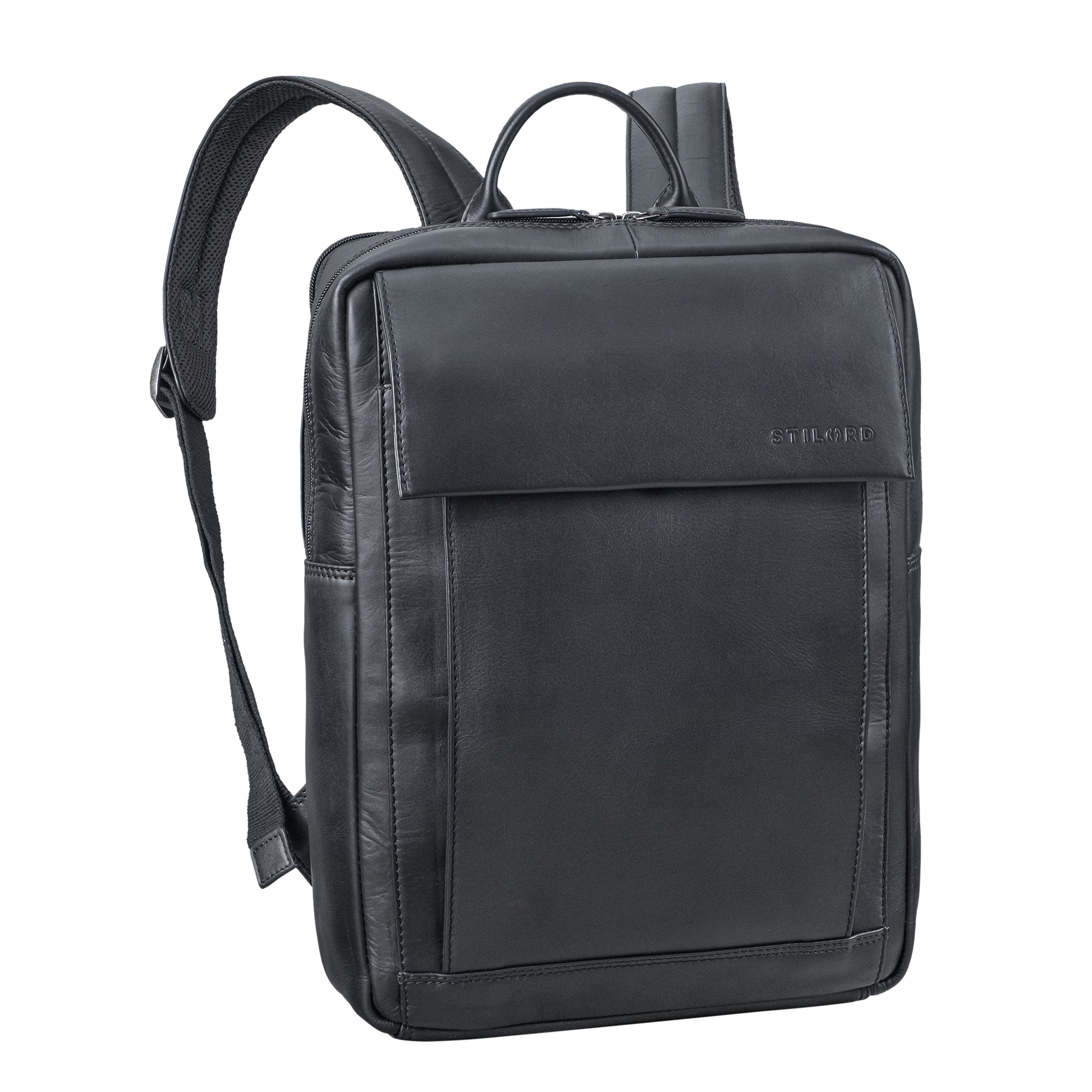 Leder Arbeitsrucksack Büro Herren schwarz