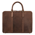 leder arbeitstasche damen schmal braun