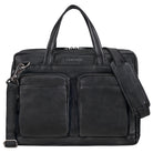 Große Laptop-Tasche Leder 16 Zoll Aktentasche Echt Leder Herren und Damen Schwarz 