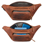 leder bauchtasche groß damen braun