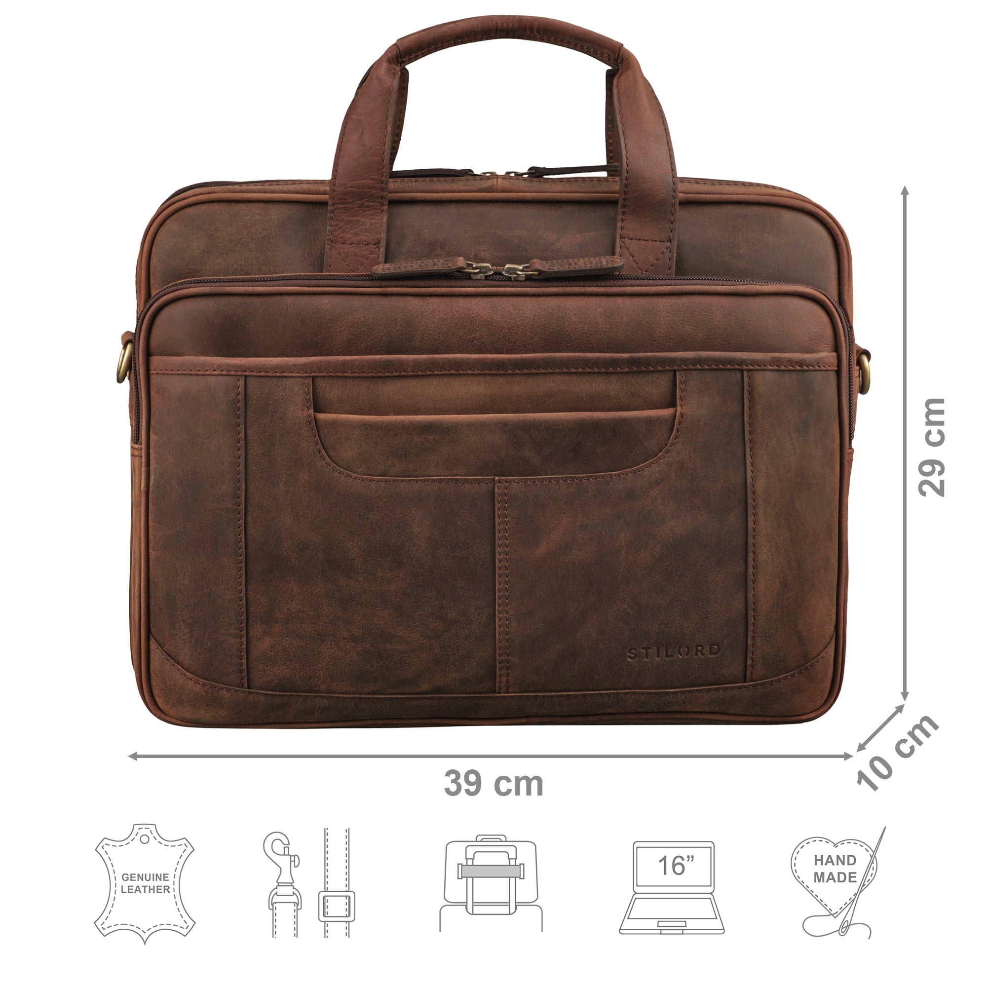 braune Business Tasche aus Leder