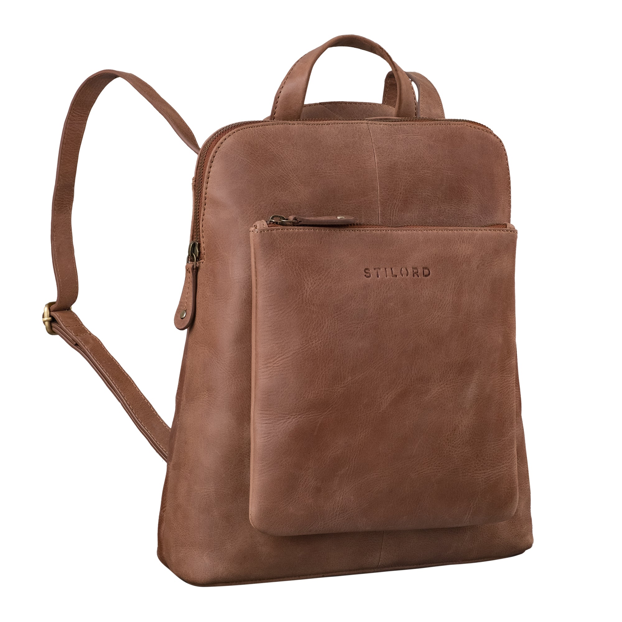 Echt Leder Rucksack Braun für Damen