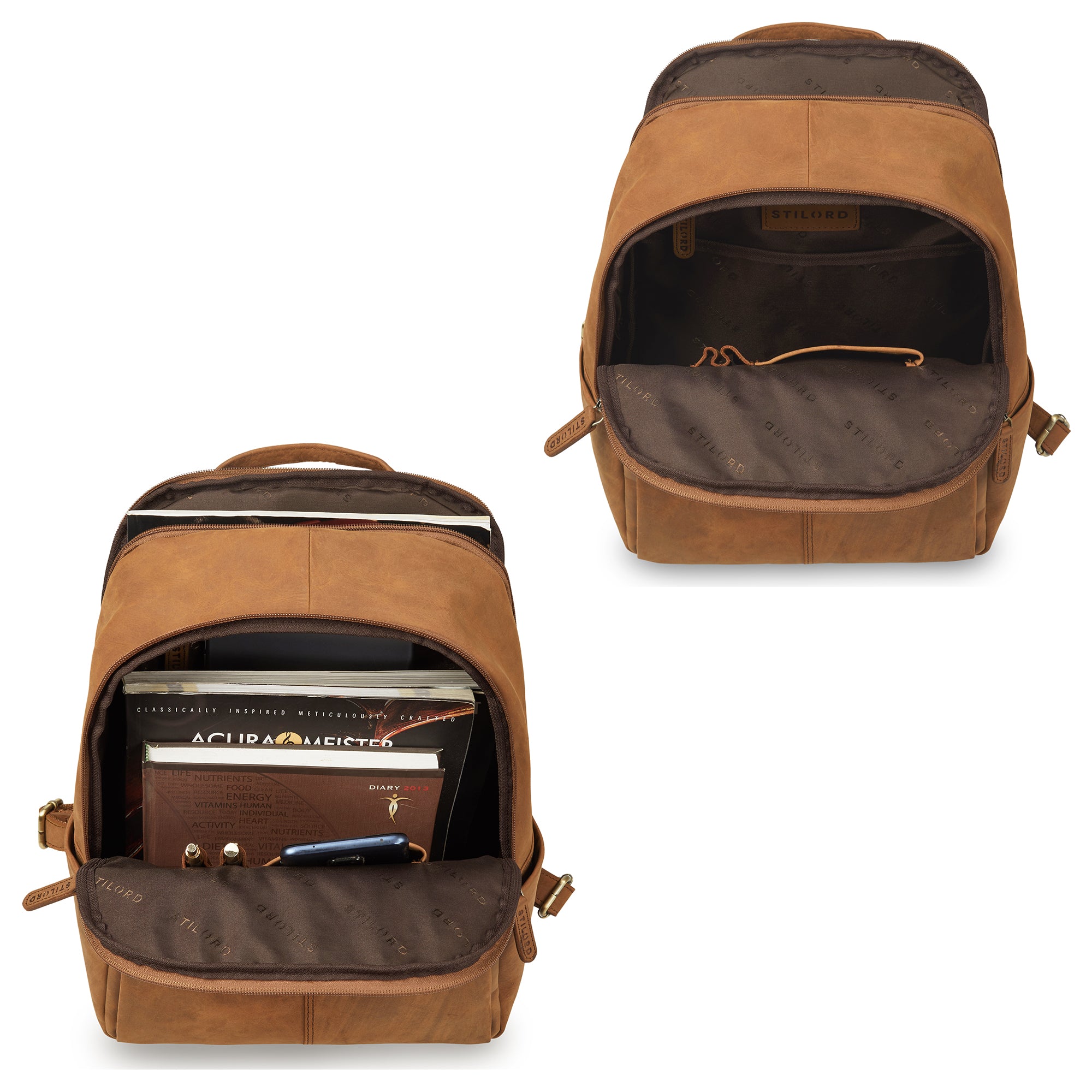 Leder Rucksack Laptop 14 Zoll braun