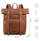 damen rucksack rolltop braun leder