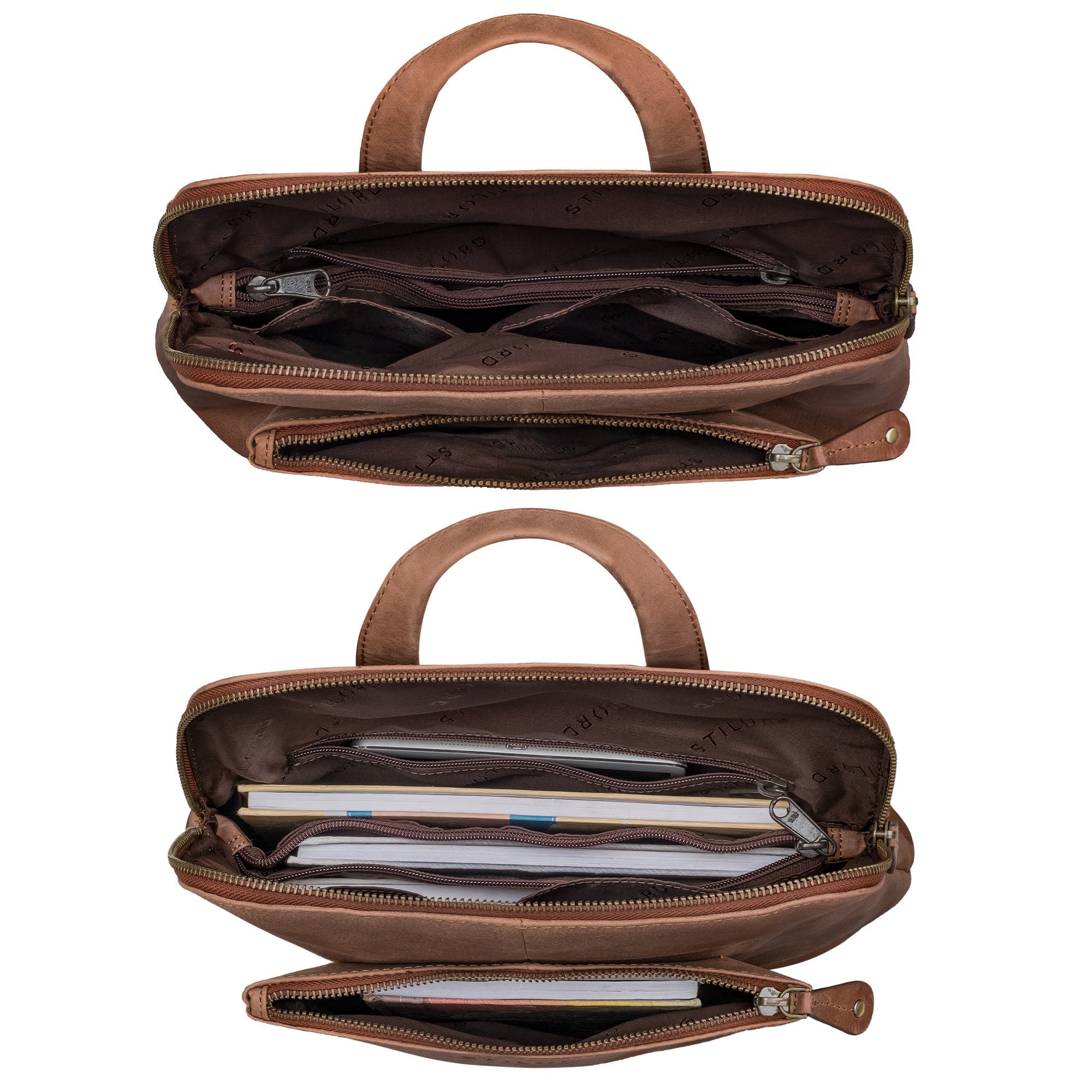 Echt Leder Rucksacktasche Damen Braun