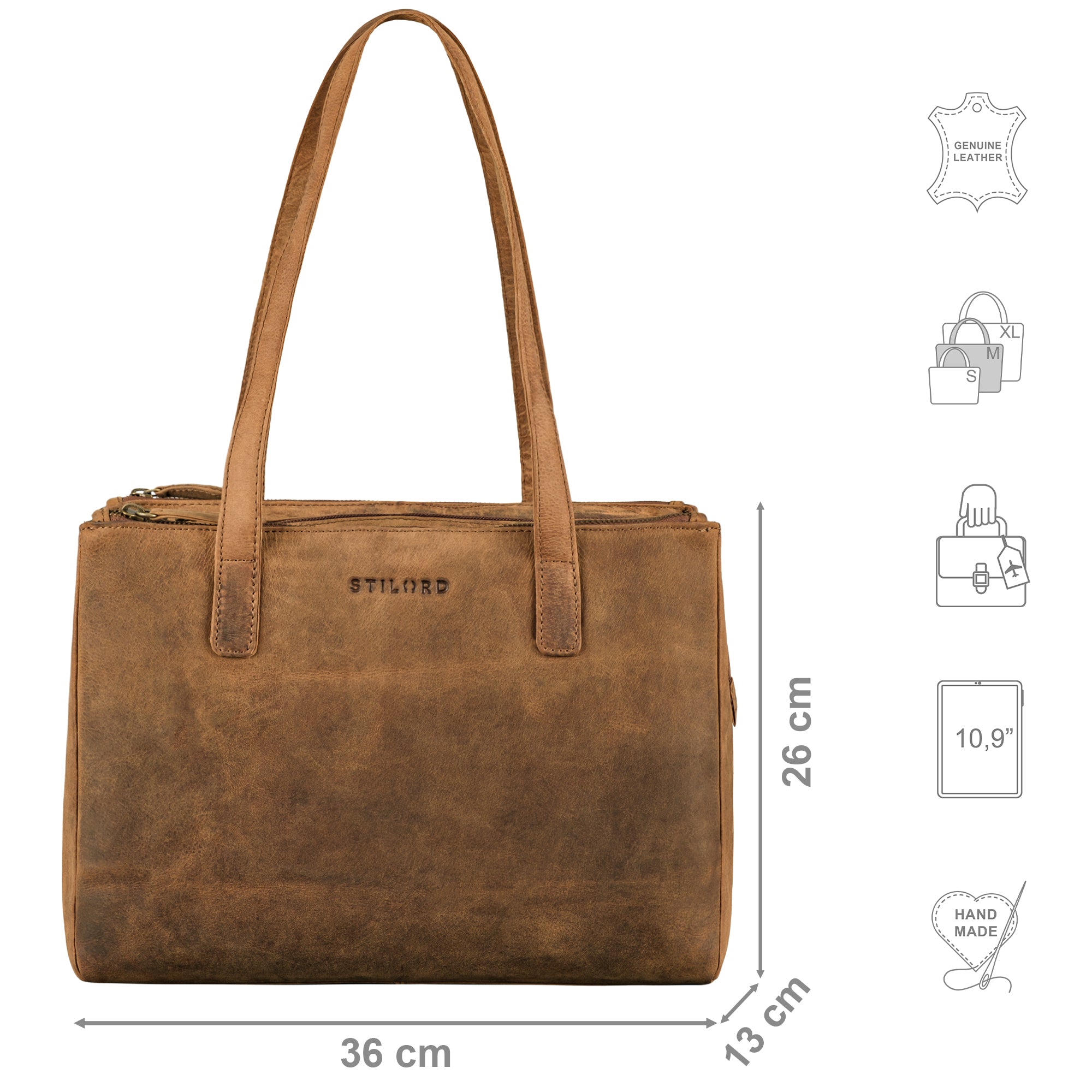 Damen handtasche Leder in braun