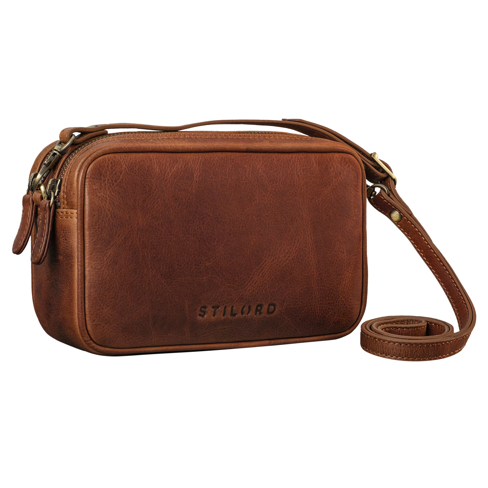braune Handtasche klein Damen Leder
